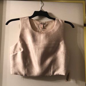 Gold cream crop top